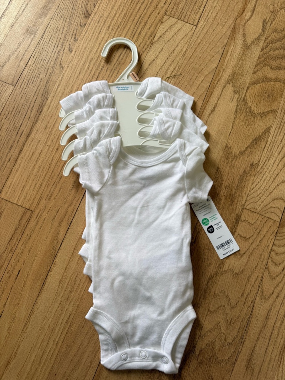 Carter's White Short-Sleeve Baby One-Piece Bodysuits - 5 Pack Premie
